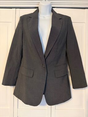 American Eagle Outfitters Dark Gray Single-Button Blazer - XS